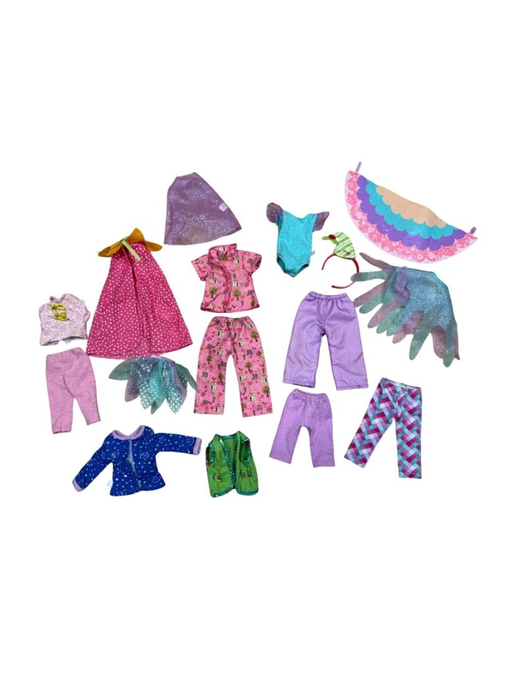 American Girl WellieWishers Doll Clothes Lot - Pajamas Dresses Costumes Accessor